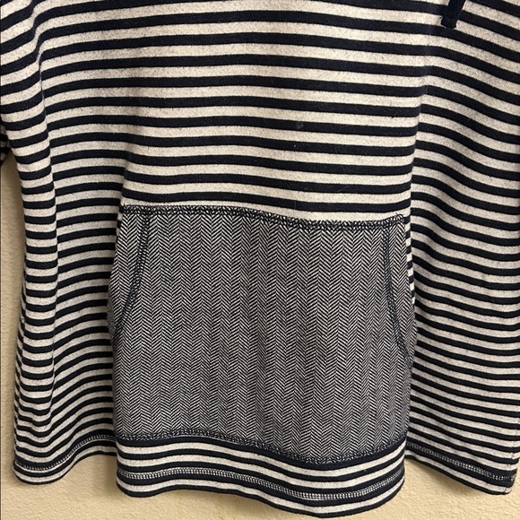 Christopher & Banks Women Pullover Striped Navy White Hoodie Size Large - Picture 3 of 5